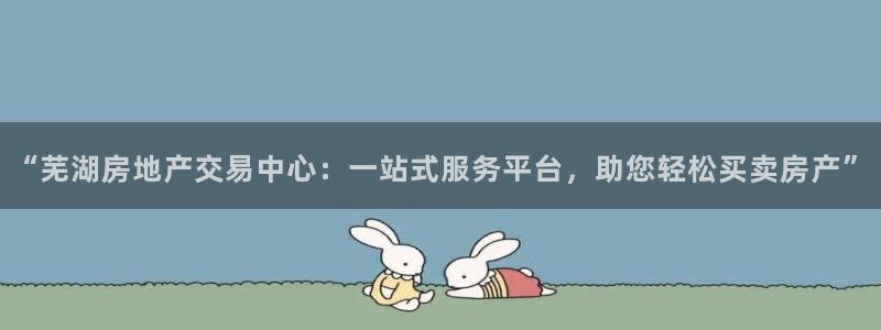 新宝5开户：“芜湖房地产交易中心：一站式服务平台，助您轻松买