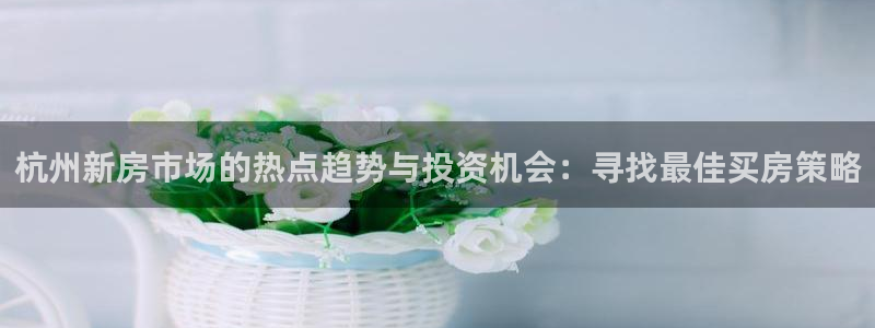 新宝5注册登录：杭州新房市场的热点趋势与投资机会：寻找最佳买