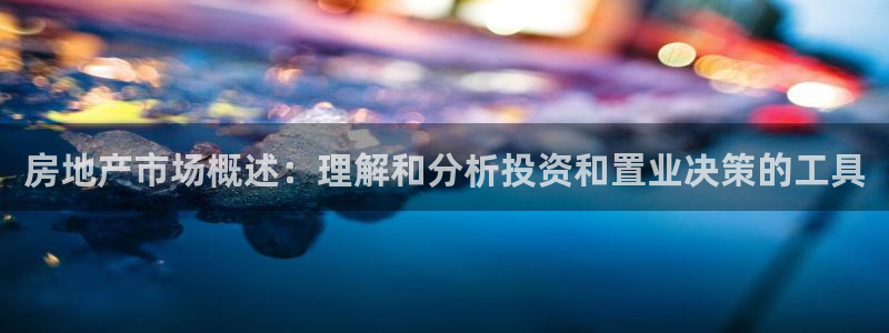 新宝5骗术：房地产市场概述：理解和分析投资和置业决策的工具
